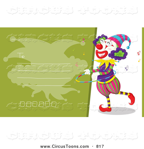Circus Clipart Of A Clown Hula Hooping By A To Address Label With