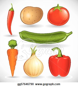 Clip Art   Mixed Vegetables Set 1  Stock Illustration Gg57646790