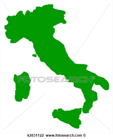 Clip Art Of Italy Map Outline K2631122   Search Clipart Illustration