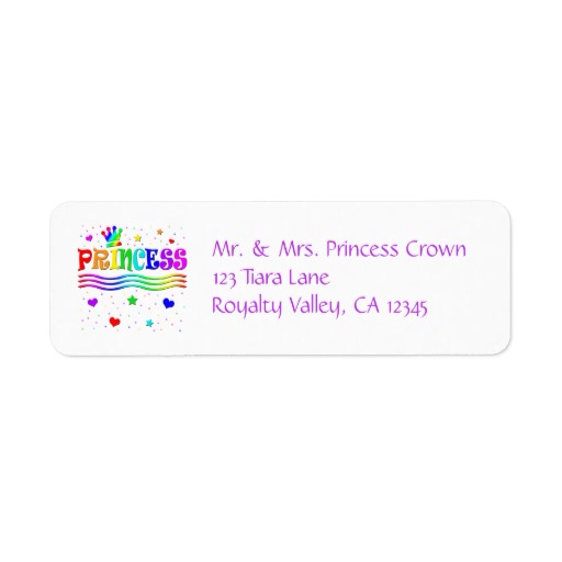 Clip Art Rainbow Princess Tiara Custom Return Address Label   Zazzle