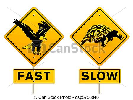 Clip Art Vector Of Fast And Slow Sign Csp5758846   Search Clipart