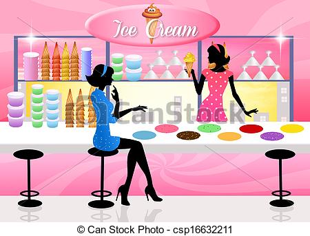 Clipart Of Ice Cream Shop   Illustration Of Ice Cream Shop Csp16632211