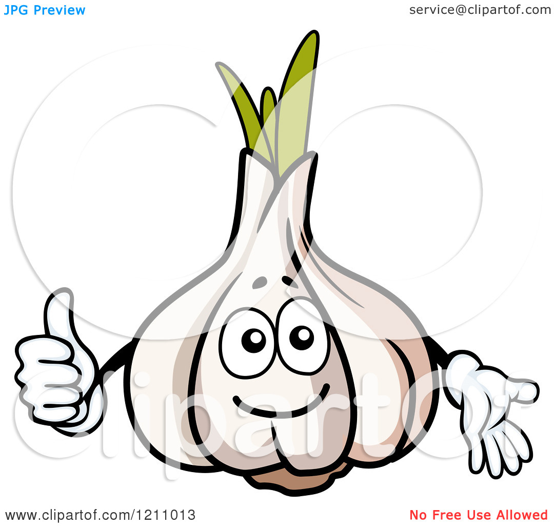 Garlic Clipart Clipart Of A Happy Garlic Mascot Royalty Free Vector