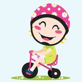 Girl Tricycle   Clipart Graphic