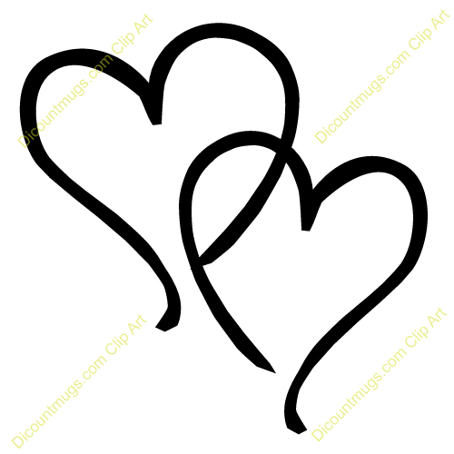 Interlocking Hearts Clip Art Two Hearts Clipart