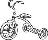 Kid S Tricycle Sketch   Royalty Free Clip Art