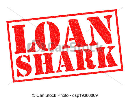 Loan Shark Red Rubber Stamp Over A White Background 