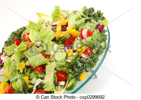Mixed Green Vegetables On Glass Plate From Angle With Isolated White