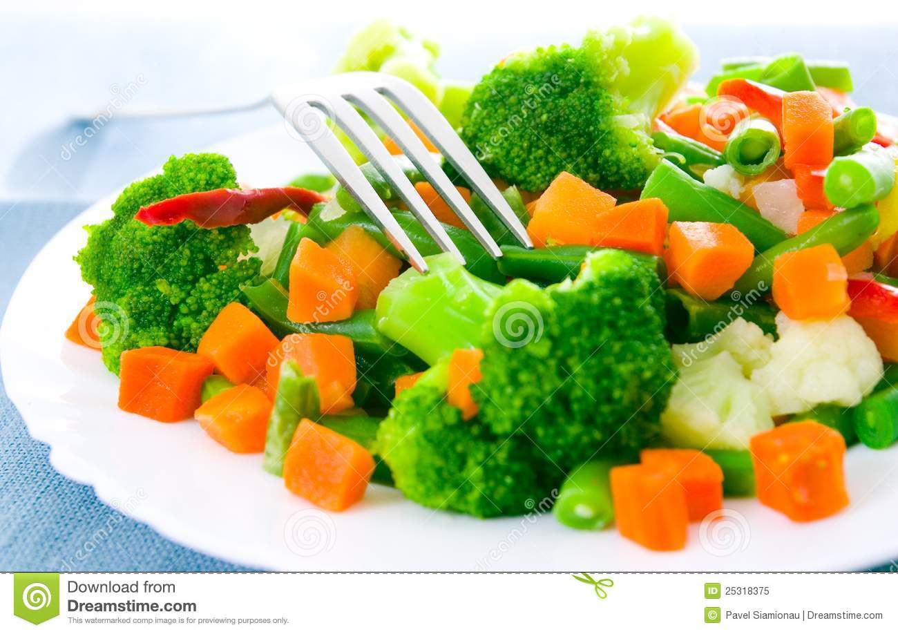Mixed Vegetables On A Plate Royalty Free Stock Photo   Image  25318375