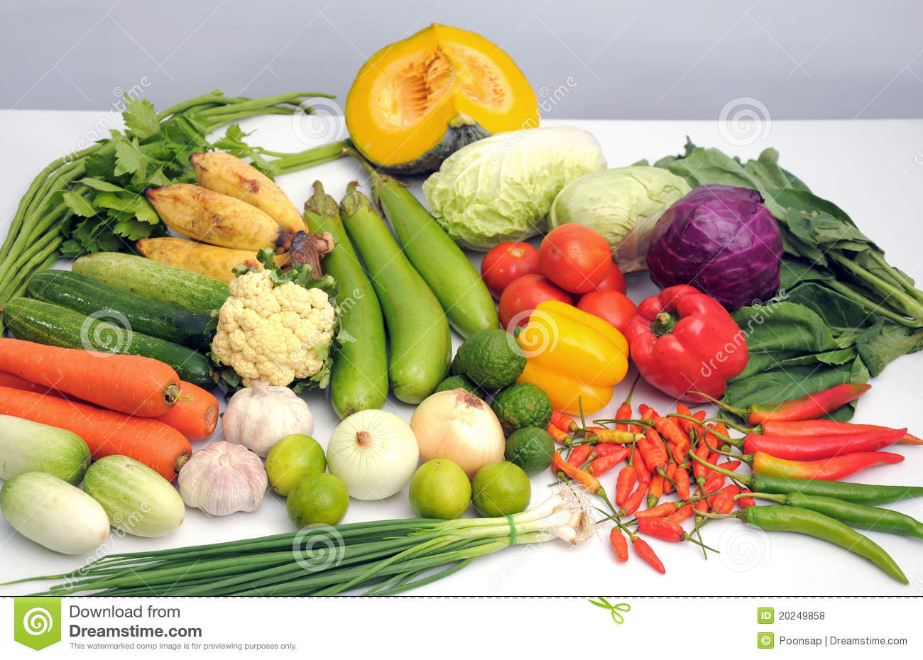 Mixed Vegetables On White Table Royalty Free Stock Photos   Image