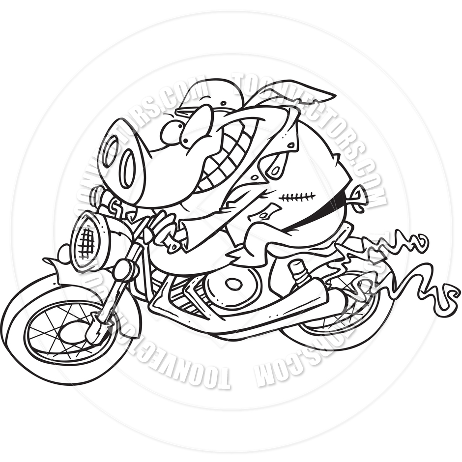 Motorcycle Hog Clip Art Black And White