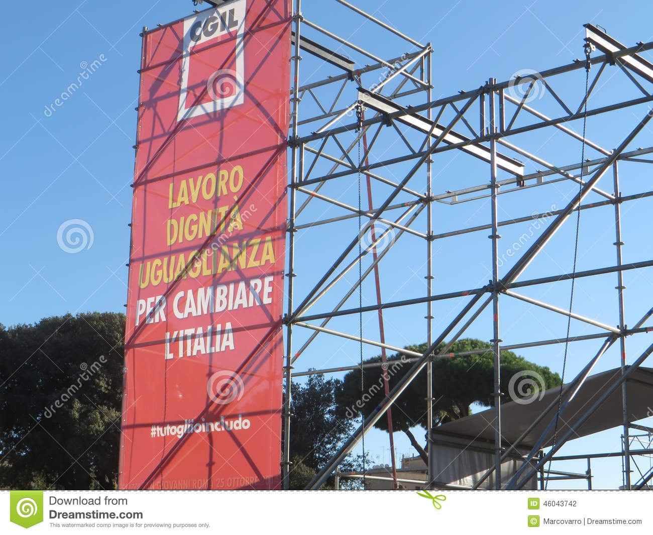     Of Cgil Labor Union Protest Against Government In San Giovanni Square