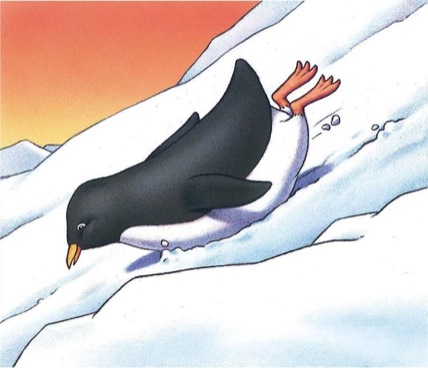 Penguin Sliding Down Hill Facing Forward    Printables