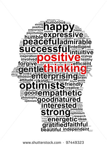 Positive Thinking Info Text Graphic And Arrangement Concept On White    