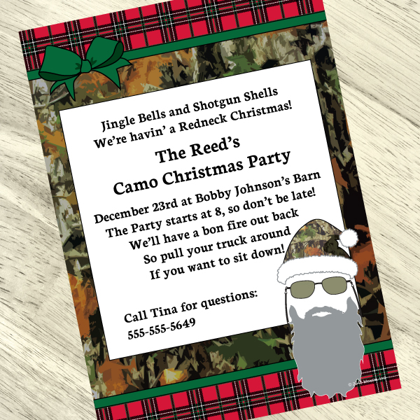 Redneck Christmas Personalized Invitations At Birthday Direct