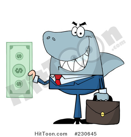 Royalty Free  Rf  Clipart Illustration Of A Shark Businessman Holding