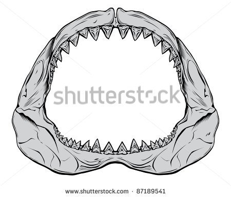 Shark Bite Clip Art Shark Jaw Isolated On White