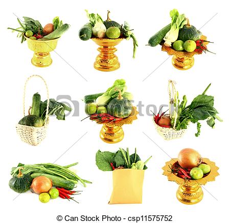 Stock Illustration   Nine Vegetables Mix On White Background   Stock