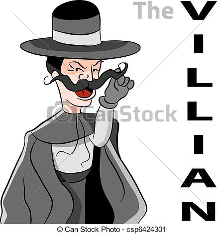 Vector Clip Art Of Evil Villian Moustache Man   An Image Of A Man