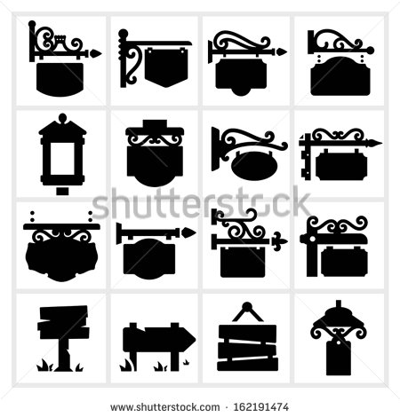 Vintage Store Signs Clipart Hanging Sign Shop And Store 