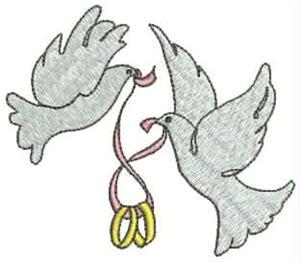 Wedding Doves   Custom Online Embroidery Design