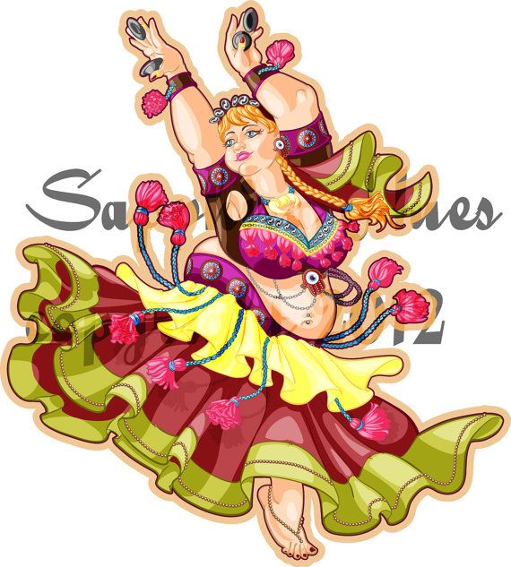 Ats Jennaberry Raqs Flat Color Belly Dance Clip Art Stock Image