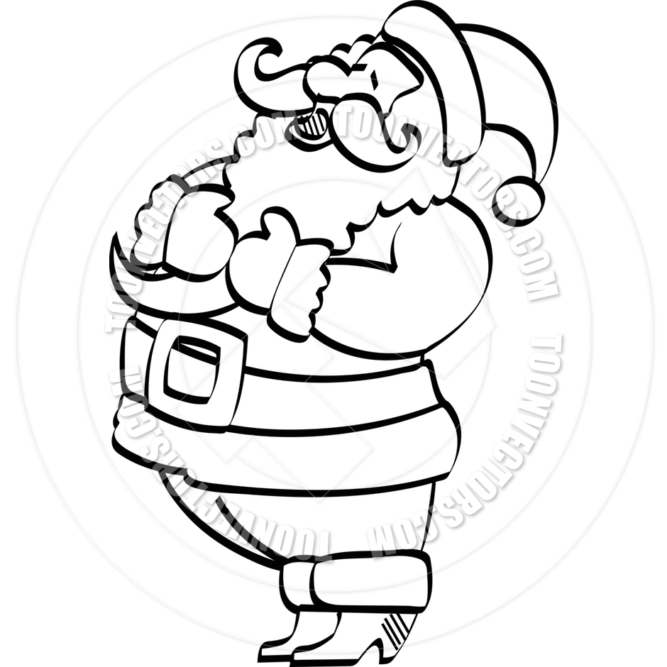 Cartoon Santa Claus Laughing Vector Illustration