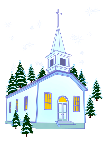Church In Winter Clip Art   Free Christmas Image Link To Us