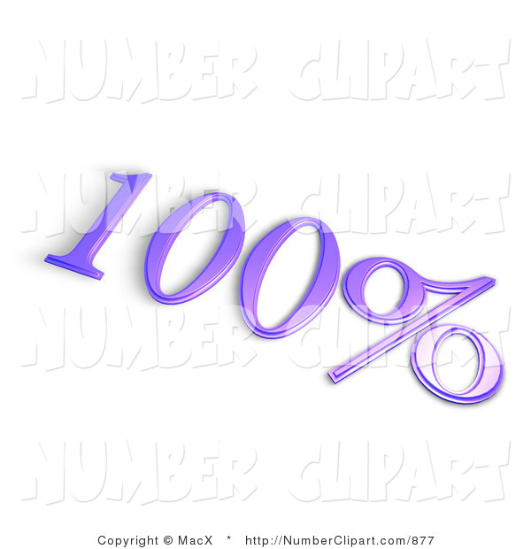 Clip Art Of A Purple 3d 100 Percent Off Or Interest Sign On White By    