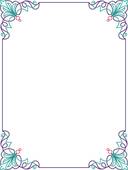 Clip Art Of Purple And Teal Border With Decorative Corners U16749646