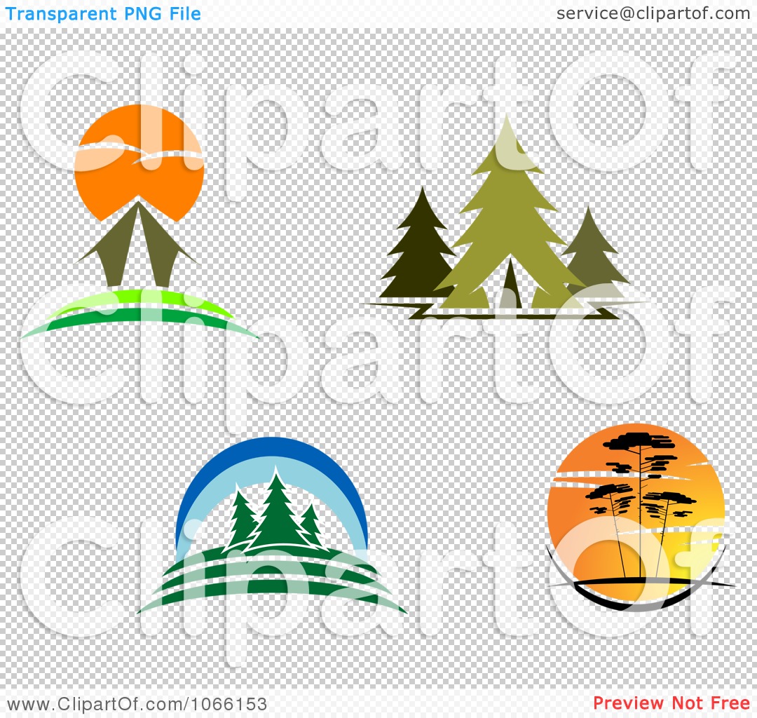 Clipart Cabin And Wilderness Scenes   Royalty Free Vector Illustration