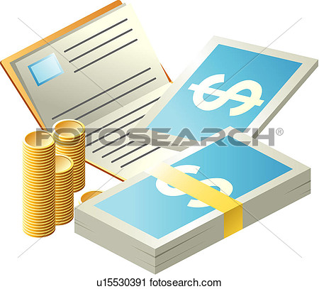 Clipart Of Papermoney Finance Coin Money Bankbook Paper Money