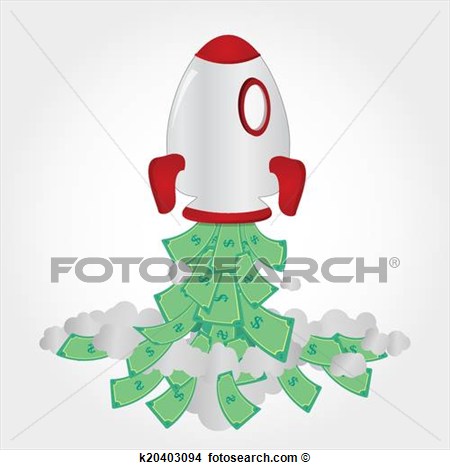 Clipart   Rocket And Paper Money  Fotosearch   Search Clip Art    