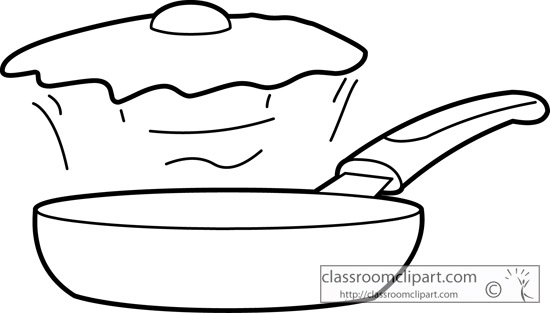 Food   Egg Over Easy In A Frying Pan Outline   Classroom Clipart