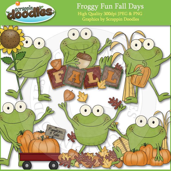 Froggy Fun Fall Days Clip Art   My Art   Pinterest