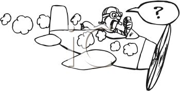     Of A Pilot In A Plane About To Crash   Royalty Free Clipart Image