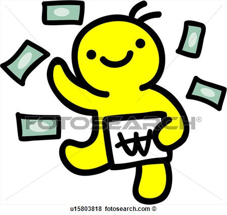 Paper Money Currency Won Holding Money View Large Clip Art Graphic