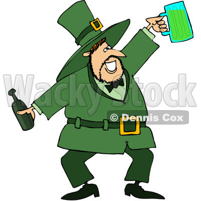 Royalty Free  Rf  Clipart Illustration Of A Jolly Leprechaun Holding A