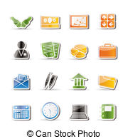 Simple Business And Office Icons Clip Art Vector