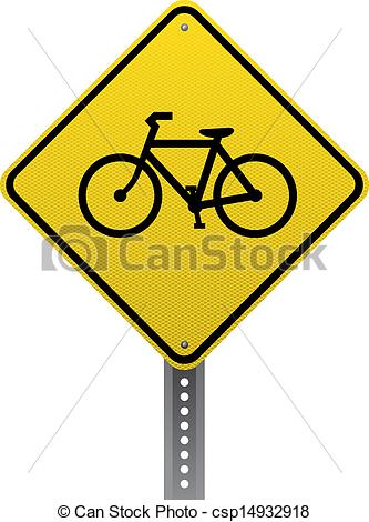 Vector Clip Art Of Bicycle Crossing Sign   Bicycle Crossing Traffic    