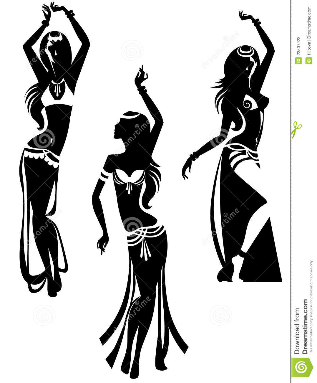 Vector Illustration Of A Silhouette Of Woman Dancing Belly Dance