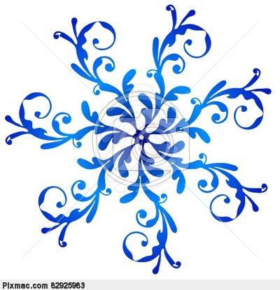 Vector Image Of Blue Vintage Snowflake   Vector Graphics And Images
