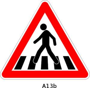 Warning Pedestrian Crossing Street   Vector Clip Art