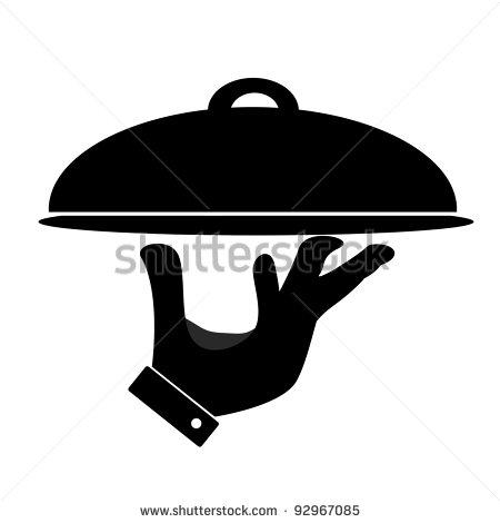 And Cliparts  Silhouette Of Hand Holding Serving Tray   Hqvectors Com