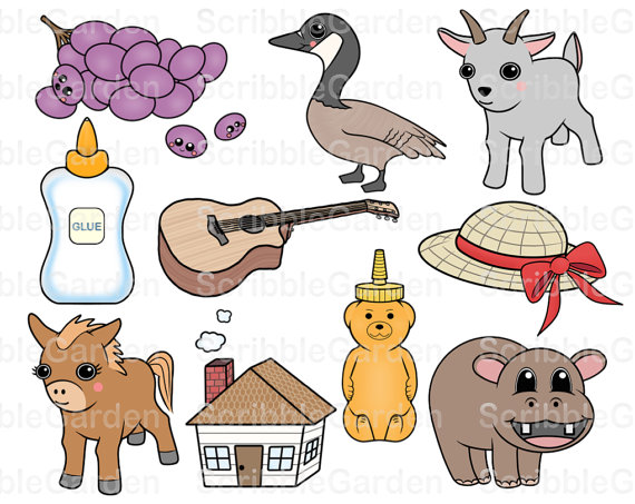 And H Beginning Sounds Clipart By Scribblegarden On Etsy