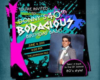 Bash Totally Awesome 80s Party Invite  Halfway To The Eighties 80s