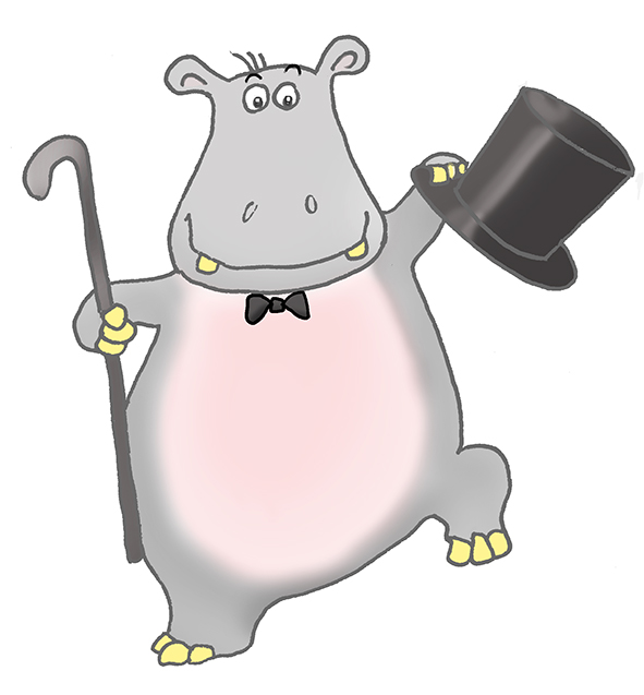 Cartoon Hippo Dancing Male Hippo Jpg