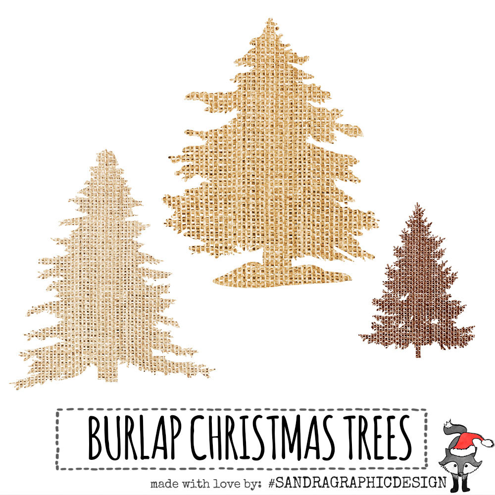Clip Art   Burlap Tree  With 9 Burlap Christmas Tree Silhouettes
