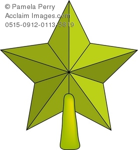 Clip Art Illustration Of A Gold Star Christmas Tree Topper   Acclaim