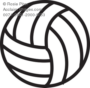 Clip Art Illustration Of A Volleyball Black And White   Acclaim